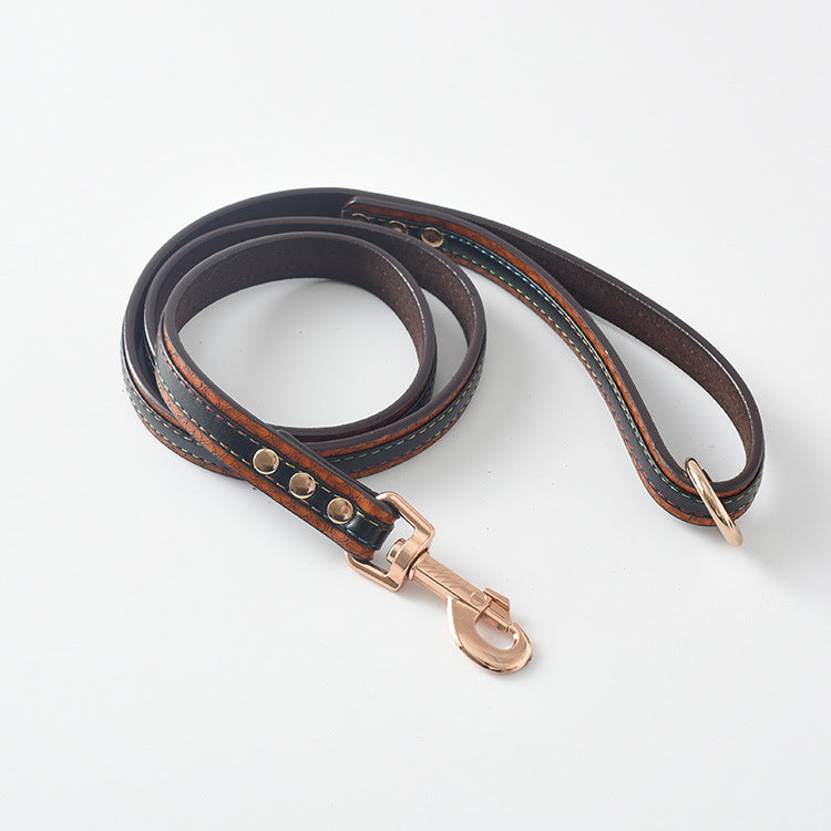 High-End Leather Collar & Dog Leash