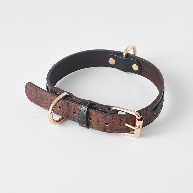 High-End Leather Collar & Dog Leash