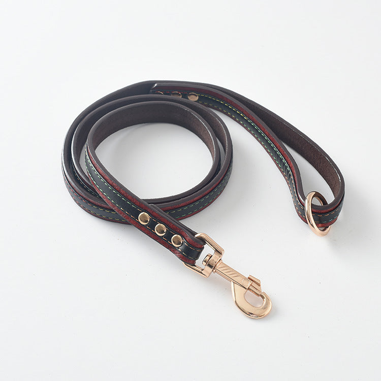 High-End Leather Collar & Dog Leash