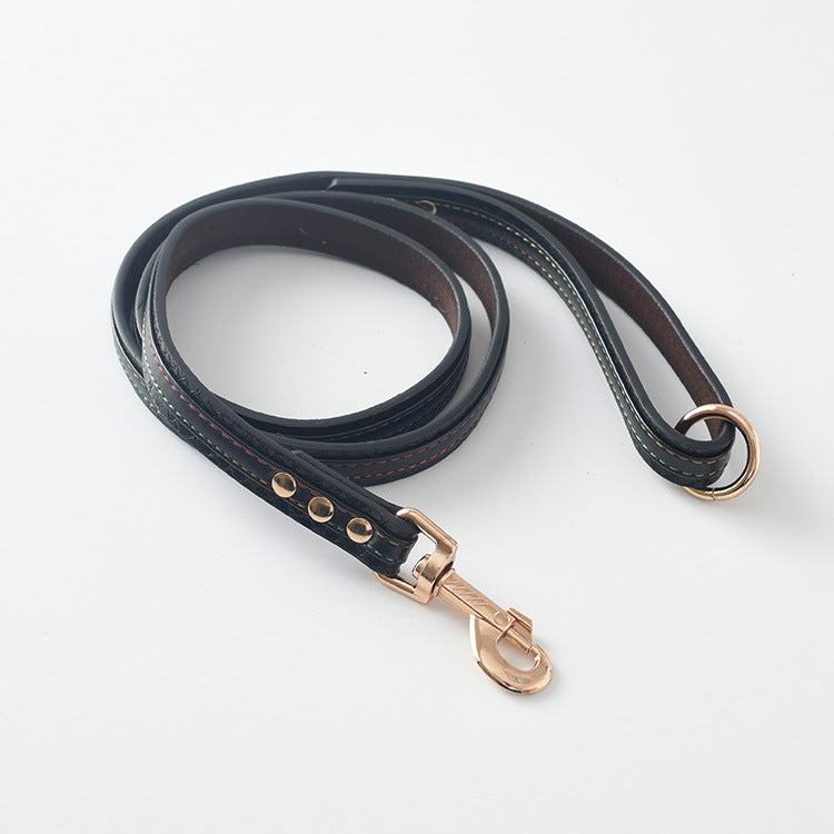 High-End Leather Collar & Dog Leash