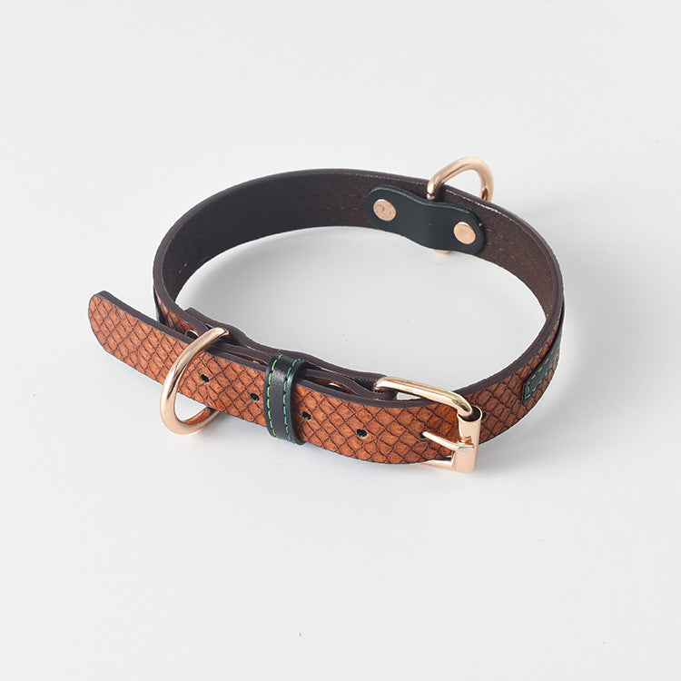 High-End Leather Collar & Dog Leash