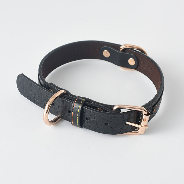 High-End Leather Collar & Dog Leash